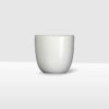 12 cm white glossy curved ceramic pot
