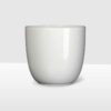 21 cm white glossy curved ceramic pot