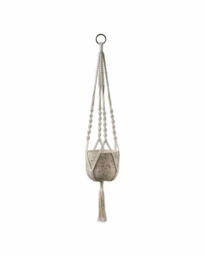 beige macrame plant hanger