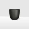 12cm black matte curved ceramic plant pot
