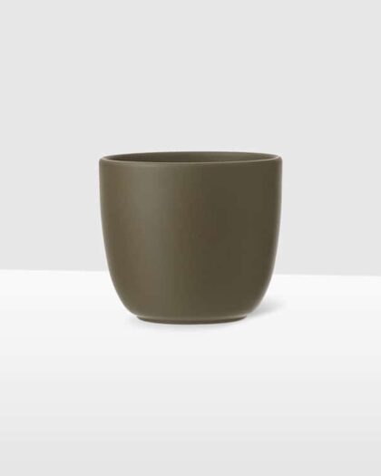 12cm green matte ceramic plant pot