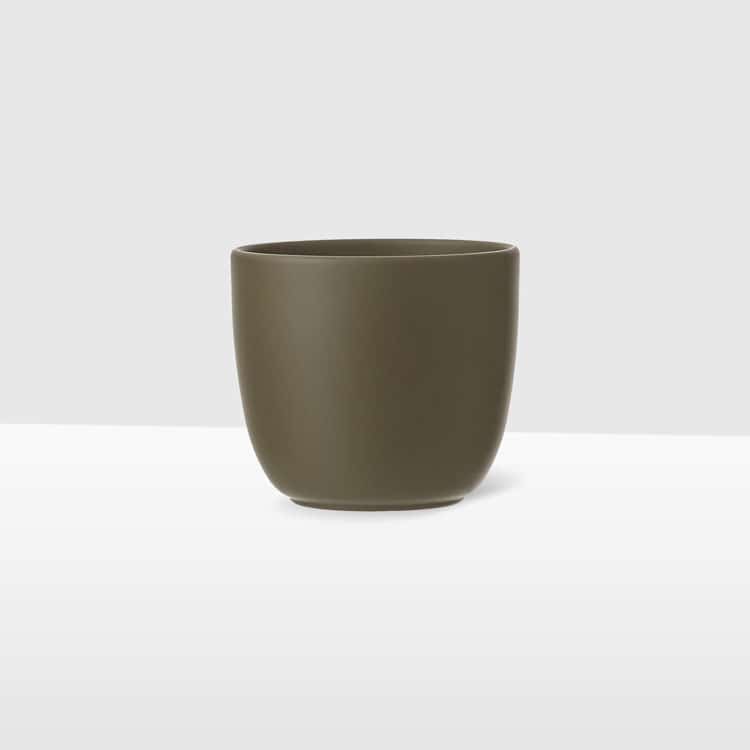 12cm green matte ceramic plant pot