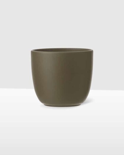12cm green matte ceramic plant pot
