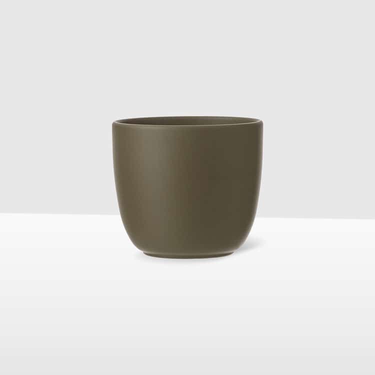 12cm green matte ceramic plant pot