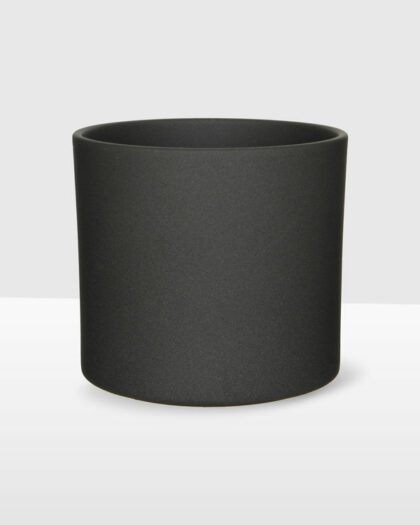21cm dark grey stone straight edged pot