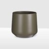 21cm tapered ceramic pot matte green