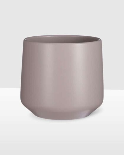 21cm tapered ceramic pot matte taupe