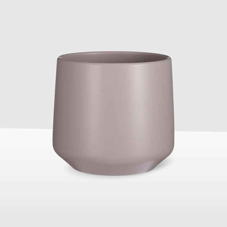 21cm tapered ceramic pot matte taupe
