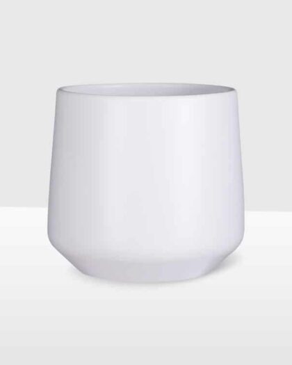 21cm tapered ceramic pot matte white