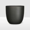 black matte curved ceramic plant pot