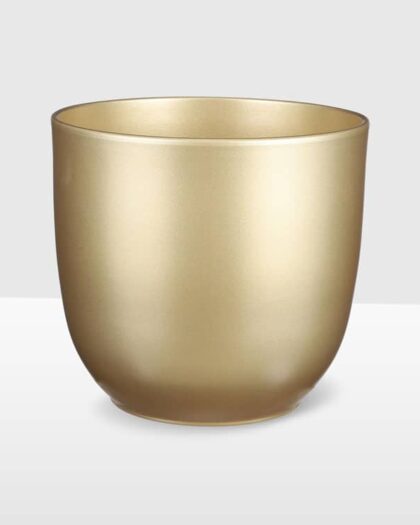 gold matte ceramic plant pot