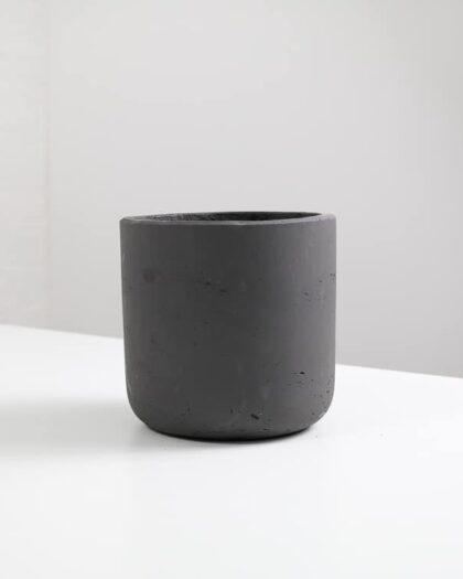 clay pot black 12cm plant planter