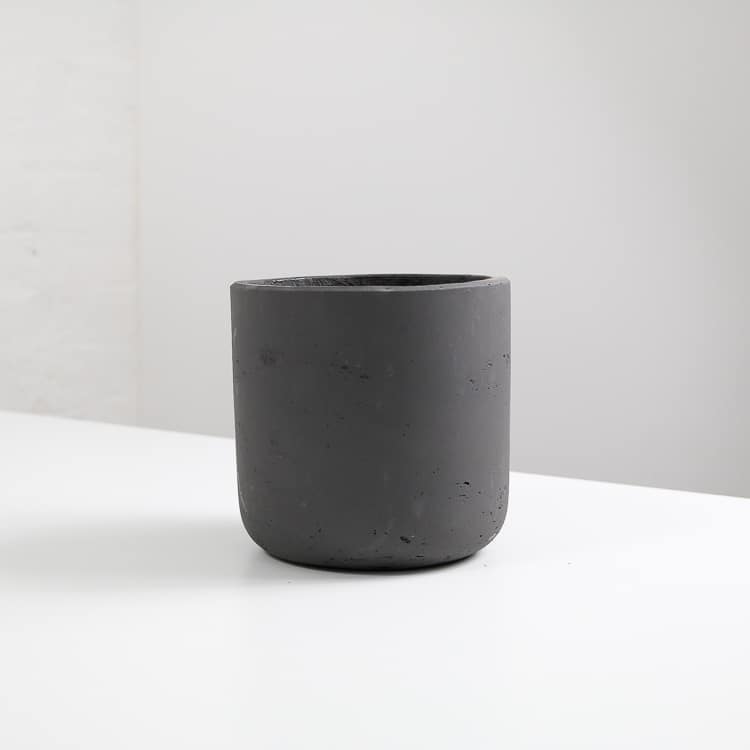 clay pot black 12cm plant planter