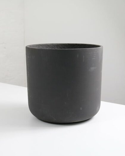 clay pot black 21cm plant planter