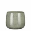 curved metallic plant pot